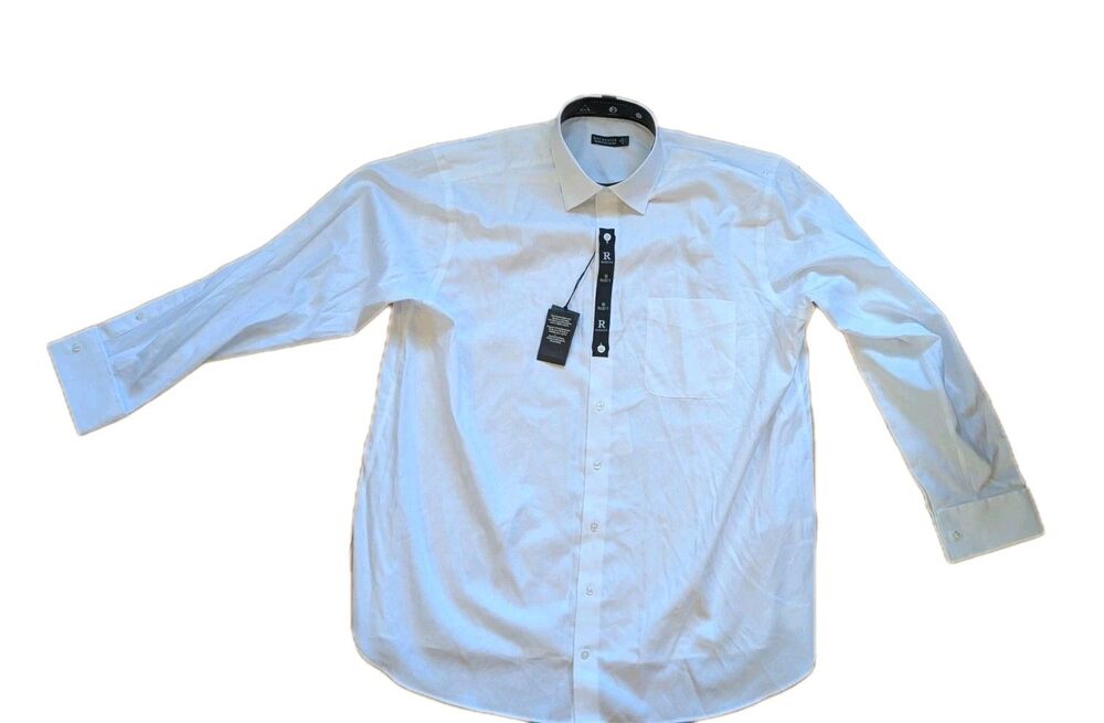 NWT Rochester Black Label Dress Shirt 18 36/37T White Egyptian Cotton Non-Iron